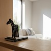 Modern Horse Figurine Sculpture Abstract Home Decor Aluminum Contemporary Style for Living Room, Office, Bedroom Display Accent - 14" Black - 2 of 4