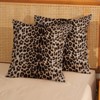 Leopard Pillow Covers 18x18 Inch Set of 2 Cheetah Brown Throw Pillows Skin Animal Print Pillow Cases - 3 of 4