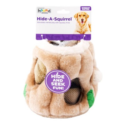 Large Beige Plush Squeaky Dog Puzzle Toy