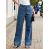 Imily Bela Womens Boyfriend Cuffed Wide Leg Mid Rise Casual Denim Pants with Pockets - 4 of 4