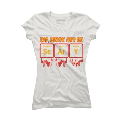 Junior's Design By Humans Funny Periodic Element Chemistry Halloween Science By Luckyst T-Shirt