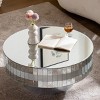 30.9" Round Mirrored Coffee Table with Crushed Diamond Edge, Luxury Silver Glass Center Table for Glam Living Room Decor -3irtyhousy - 2 of 4