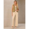 INSPIRE CHIC Women's Tweed Sleeveless Button Down V Neck Casual Business Blazer Vest - 2 of 4