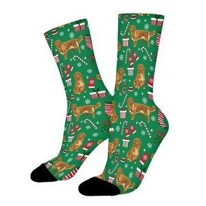 Dsane Retriever dog christmas Women Printed Crew Socks Funny Funky Socks Soft Polyester Novelty Gifts for Artists Men - 1 of 1