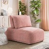 HOMES: Inside + Out Povoa Modern Modular Trapezoidal Armless Chair Chenille with Extendable Backrest Pink - 2 of 4