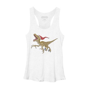 Women's Design By Humans Christmas Velociraptor By Ayota Racerback Tank Top - 1 of 3