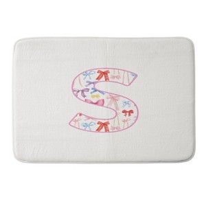 Deny Designs April Lane Art Fancy Bow Monogram Memory Foam Bath Mat - 1 of 4