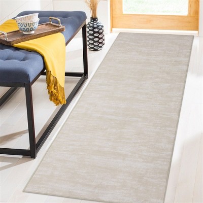 Modern Solid Area Rug Washable Rug Stain Resistant Non-Slip Rug for Living Room Bedroom, 2'3"x8' Light Beige