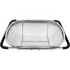 Over the Sink Colander Strainer Basket Stainless Steel, For Kitchen Sink with Rubber Grip, Fine Mesh, Large Kitchen Gadgets Tools - 2 of 4