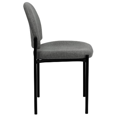 Gray Fabric and Black Metal Stackable Reception Chair