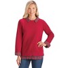 Collections Etc Long Sleeve Fleece and Flannel Layered Look Top - 4 of 4