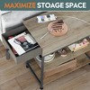 Side Table with 2 USB Ports and 2 Outlets, Flip Top End Table with Drawer and Storage Shelves, End Stand with Charging Station - 4 of 4