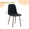CAVINAS Set of 4 Modern Linen-Cotton Dining Chairs, Kitchen Side Chair with Gold Metal Legs - 4 of 4