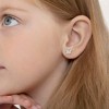 Girl's Petite CZ Butterfly Screw Back Sterling Silver Earrings - In Season Jewelry - 3 of 4