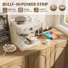 Rattan Storage Cabinet w/ Charging & Coffee Bar - 4-Door Boho Sideboard (Adjustable Shelves)Multi-Functional Boho Cupboard for Entryway/Dining - 4 of 4
