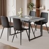 NicBex 5 Piece Gray Marble Textured MDF Dining Table Set with 4 Suede Cushions/PU Chairs for Kitchen/Dining Room - 2 of 4