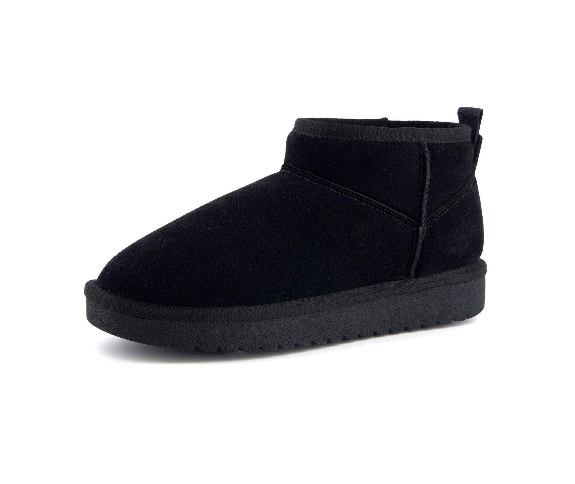 CUSHIONAIRE Hip-3 Genuine Suede Leather Ankle Boots for Women – Pull On Cozy Faux Fur Boots Womens Shoes with Comfortable Memory Foam