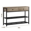 Console Table, Sofa Table, Industrial Entryway Table with 2 Drawers and 2 Tiers Shelf - 3 of 4