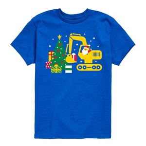 Boys' - Instant Message - Santa Excavator Christmas Presents Short Sleeve Graphic T-Shirt - 1 of 4