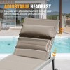 Gulches Set of 3, Aluminum Pool Lounge Chairs with Side Table and Wheels, Textilene Padded Adjustable Recliner All Weather,Khaki - 3 of 4