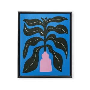 Marin Vaan Zaal Large Black Houseplant In Pink Framed Art Canvas - Society6 - 1 of 4