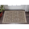 Tan and Brown Wool Oriental Hand Knotted Area Rug With Fringe - 2 of 4