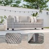 Sonkuki 8-Piece Patio Rattan Furniture Set Coversation Set Outdoor Sofa Couch w/ Chairs, Coffee Table and Ottoman, Navy Blue Cushion - 3 of 4