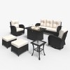 LayinSun Outdoor Patio Furniture Set, Black Rattan Wicker Sectional Swivel Rocker Chairs Sets - 2 of 4