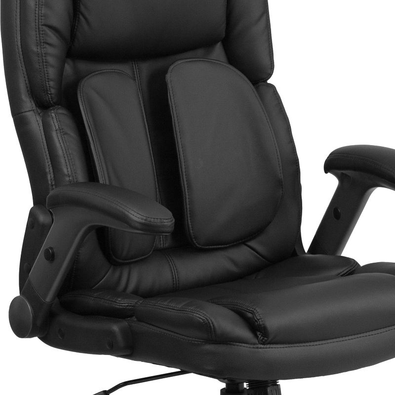 Flash Furniture Hansel Extreme Comfort High Back Black LeatherSoft Executive Swivel Ergonomic Office Chair with Flip-Up Arms, 6 of 14