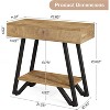 Lantine End Side Table for Living Room, Narrow Couch Side Table, Small Bedside Nightstand for Bedroom, Small Spaces, Natural - 3 of 4