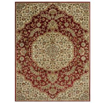 Home Dynamix Royalty Medallion Traditional Area Rug, Red/Ivory, 7'8"x10'4"