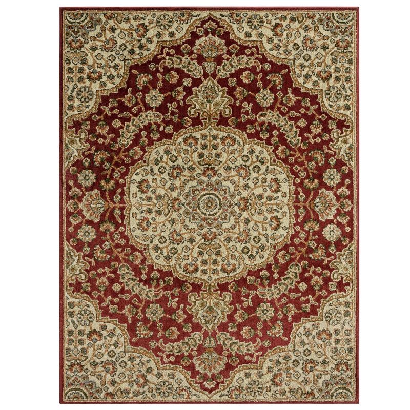 Home Dynamix Royalty Medallion Traditional Area Rug, Red/Ivory, 7'8"x10'4", 1 of 3