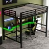 ZHUTA Gaming Loft Bed with Desk, Heavy Duty Metal Loft Bed,Space Saving Bed with Guardrails and Ladder for Adults Kids Teens - 2 of 4