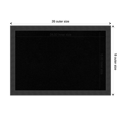 Mezzanotte Black Framed Cork Bulletin Board 28.84" x 21.26"
