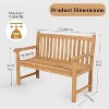 MaseiKar Outdoor Teak Bench, Park Bench for 2 People, Ergonomic Patio Seating, Weather-Resistant and Durable Design, Perfect for Yard, Poolside - 3 of 4