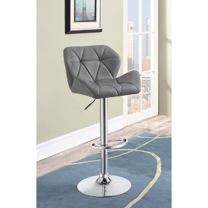 Adjustable Bar Stools Set of 2 with Padded Seats, Swivel Function, Foot Pedestal, and Chrome Base for Kitchen or Home Bar - 1 of 4