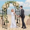 Metal Arched Garden Arbor with Tree of Life Design - 3 of 4