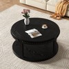 31.5" Solid Wood 2-Tier Round Coffee Table - 3 of 4