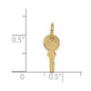 Black Bow Jewelry 14k Yellow Gold Small Key Charm or Pendant, 6mm - 4 of 4