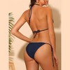 INSPIRE CHIC Women's Halter Tie Side Low Waist Triangle Bottom Basic Bikini Sets 1 Set - 3 of 4