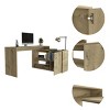 GlasFlength Desks 4-Shelf L-Shaped Computer Desk Home Office Desk Simple Design for Living and Work Spaces, Beige, 45.86"*59.64"*30.11" - 3 of 4