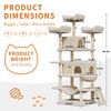 68.5" Multi-Level Cat Tree for Indoor, Heavy Duty Adult Cat Tower with 2 Condos, Plush Perches, Sisal Scratching Posts,Hammocks,Basket,Dangling Balls - 3 of 4