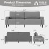 Loveseat Sofa, Fabric Modern Sleeper Sofa Couch for Living Room, Sofa Cama,  Wood Frame, Easy to Install, Sleeper Recliner Furniture - 4 of 4