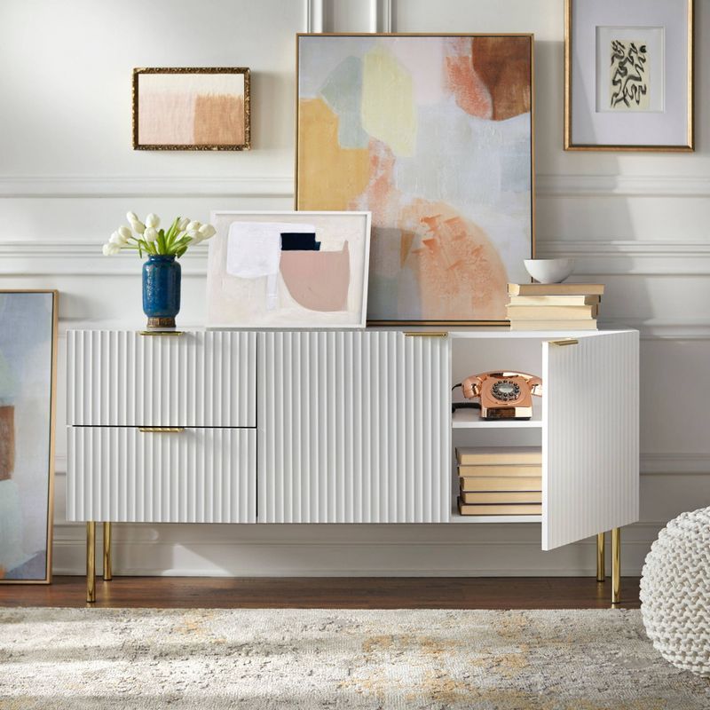 Russo Channel Front Large Buffet White - Lifestorey, 4 of 11