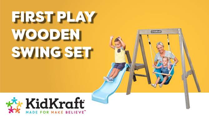 KidKraft My First Wooden Swing Set, 2 of 12, play video