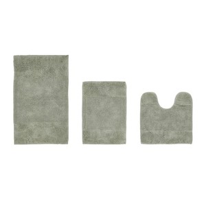 Granada 3 Piece Bath Rug Set 100% Premium Cotton Tufted Non-Slip Backing Bathmats for Bathroom, Super Soft Absorbent, Machine Washable - 1 of 4