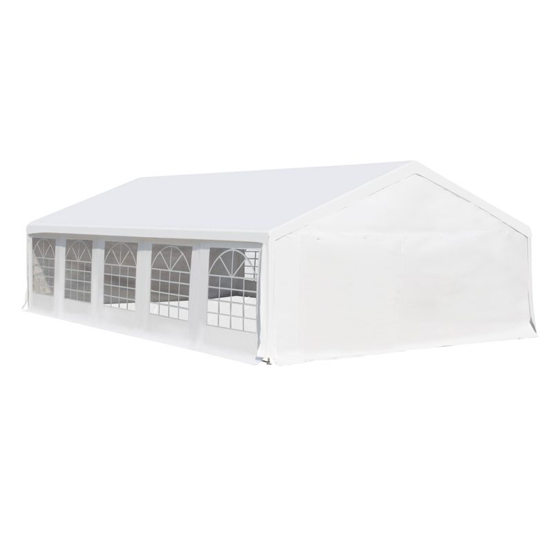 Outsunny Large Outdoor Carport Canopy Party Tent with Removable Protective Sidewalls & Versatile Uses, White, 5 of 11