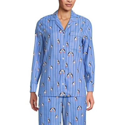 Lands' End Women's Long Sleeve Print Flannel Pajama Top