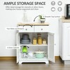 Sideboard Buffet Cabinet, 2-Doors Door Kitchen Cabinet, Coffee Bar Storage with 2 Drawers, Adjustable Shelf for Living Room and Hallway, White - 4 of 4