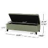 NicBex Velvet Storage Ottoman Bench,Upholstered Storage Ottoman with Button-Tufted Waffle Stitching,Storage Bench for Living Room,Bedroom,Pale Green - 3 of 4